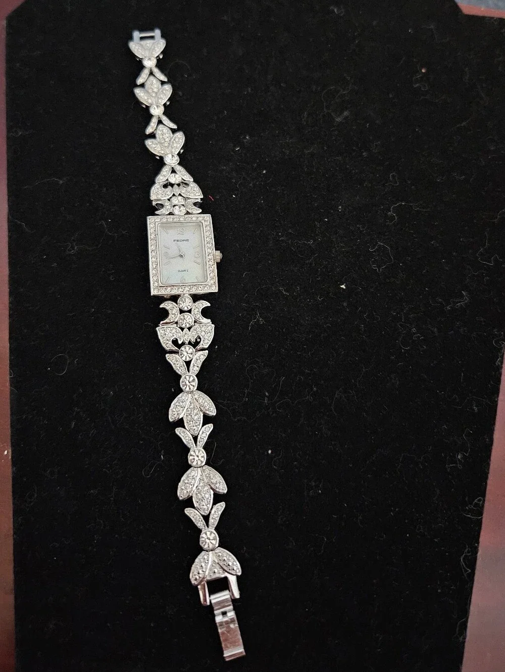Pedre Silver Crystal Floral Bracelet Watch - Women's Dress Watch